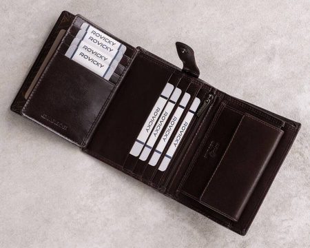 Große Herren Geldbörse aus Echtleder ohne Verschluss – Rovicky