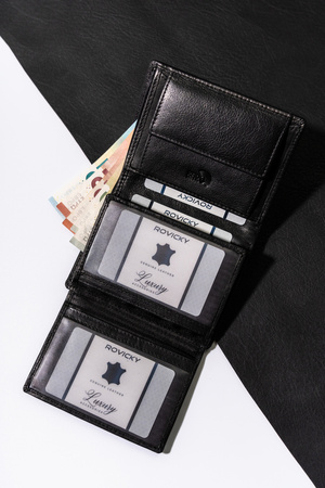 Herren Geldbörse Leder vertikal mit RFID-Schutz – Rovicky