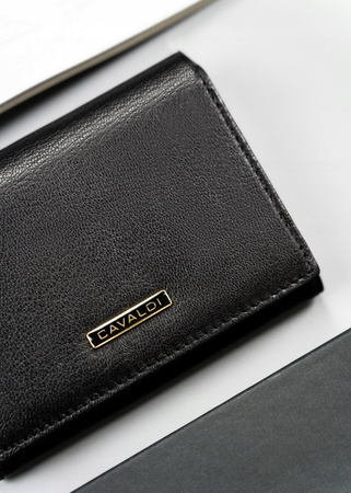 Klassische Damen Geldbörse aus Leder mit Druckknopf – 4U Cavaldi