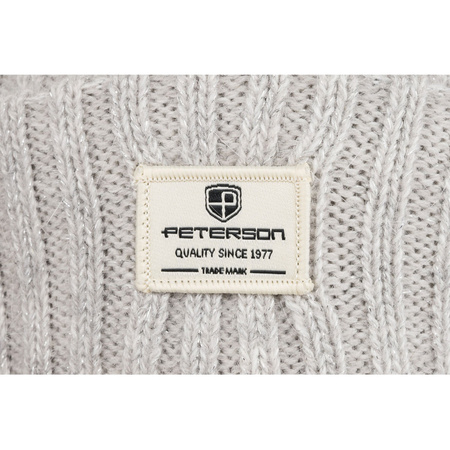 Modische Wintermütze mit Bommel in Grau – Peterson