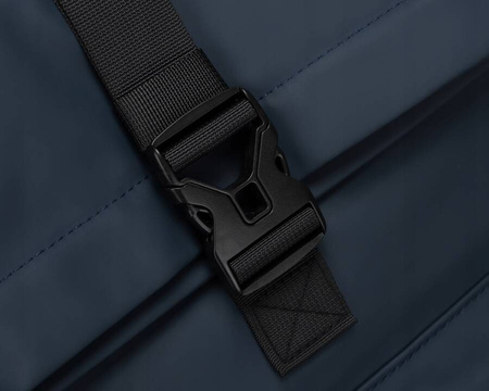 Geräumiger City-Rolltop-Rucksack in Dunkelblau mit Außentasche – Peterson