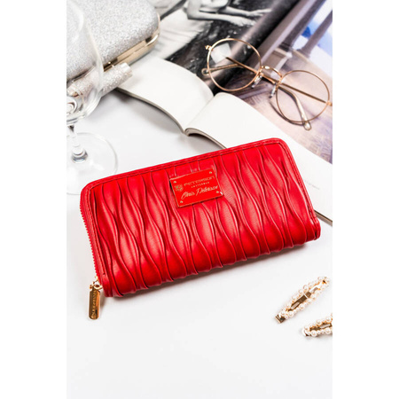 Modische Damen Geldbörse in Rot mit geräumigem Innenraum und Reißverschluss – Peterson