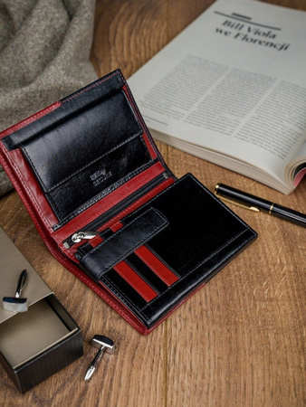 Faltbare vertikale Herren Geldbörse mit RFID aus Echtleder – Rovicky