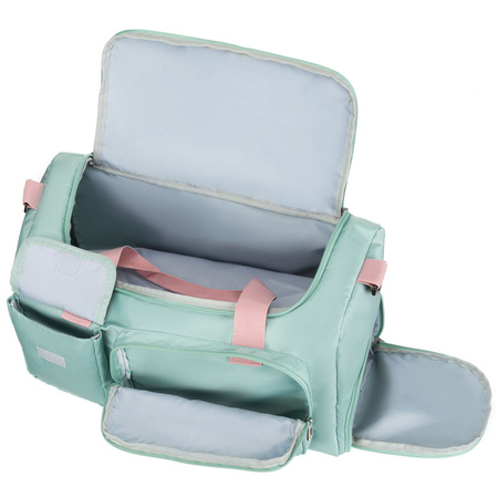 Grün-Rosa Reisetasche aus Polyester mit Reißverschluss – Peterson