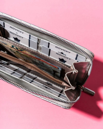 Damen Federmäppchen-Portemonnaie groß aus Öko-Leder – Rovicky