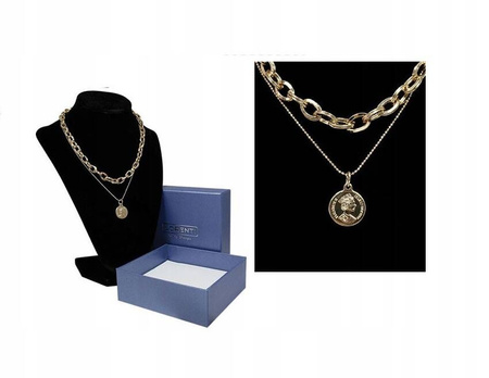 Vergoldete Halskette mit Münzanhänger – Lorenti