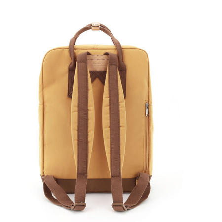 Gelb-brauner, stilvoller Rucksack mit verstellbaren Trägern – Himawari