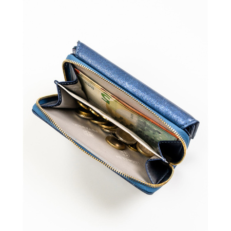 Granatrote Damen-Geldbörse aus Öko-Leder mit RFID-System – Peterson