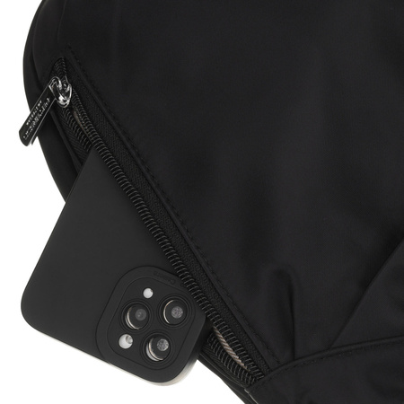 Schwarze Damen-Handtasche aus Polyester mit Reißverschluss, ein Fach - Peterson