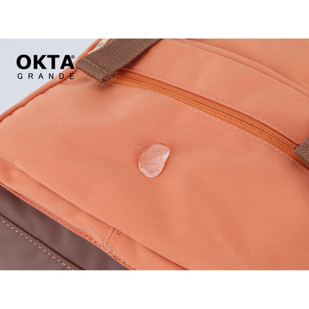 Orange-brauner City Rucksack mit Reißverschluss – Himawari