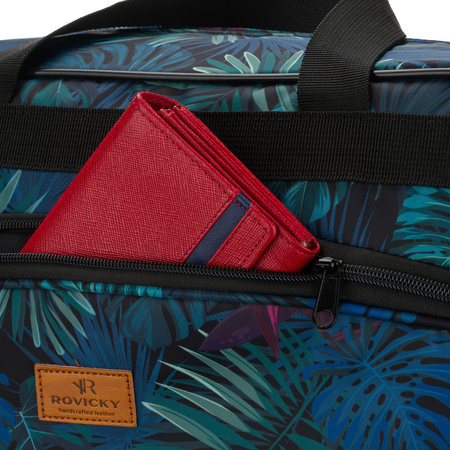 Reisetasche mit einem abnehmbaren Gürtel und einer Außentasche mit Reißverschluss - Rovicky