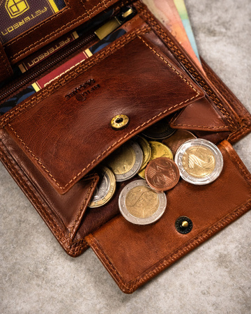 Große Herren Geldbörse aus Leder mit geprägtem Sternzeichen – Peterson