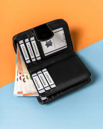 Klassische Damen Geldbörse mit Druckknopf und Reißverschluss – Lorenti