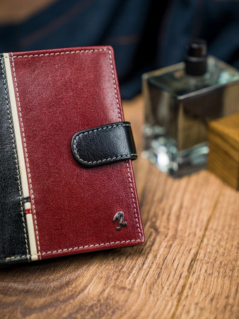 Zweifarbige Herren Geldbörse vertikal aus Echtleder – Rovicky