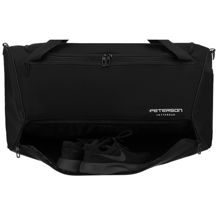 Schwarze, geräumige Reisetasche aus strapazierfähigem Polyester – Peterson