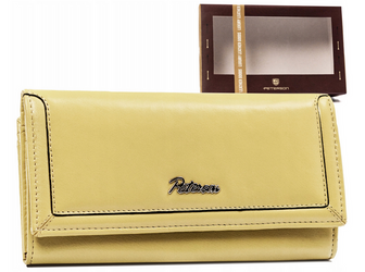 Große Damen Geldbörse aus Leder mit Bügel- und Druckknopfverschluss – Peterson