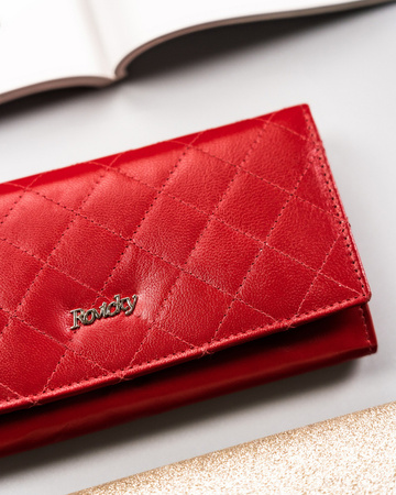 Damen Geldbörse aus Leder, waagerecht, mit Druckknopf – Rovicky