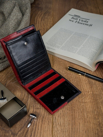 Herren Geldbörse hochkant, zweifarbig aus Leder – Rovicky