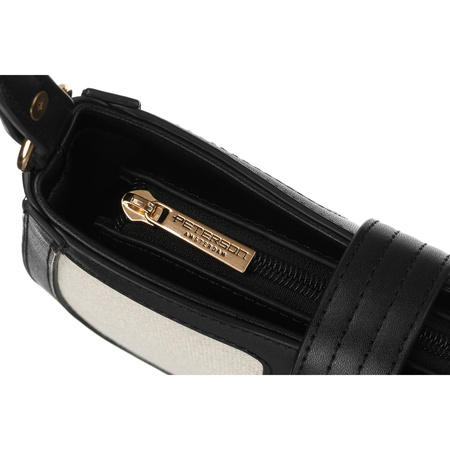 Damen Umhängetasche in Beige aus Echtleder und Canvas – Peterson