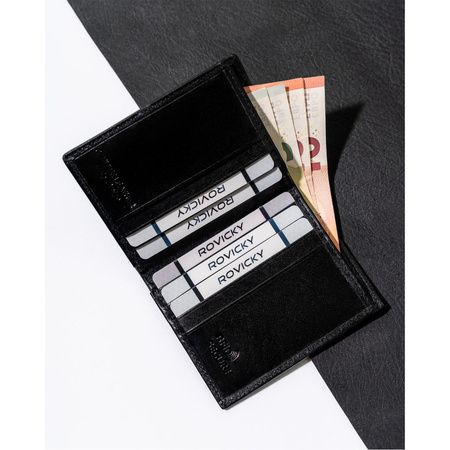 Elegantes Dokumentenetui aus Leder in Schwarz – Rovicky