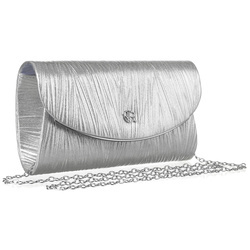 Silberne Damen Clutch aus Öko-Leder mit Magnetverschluss – Rovicky