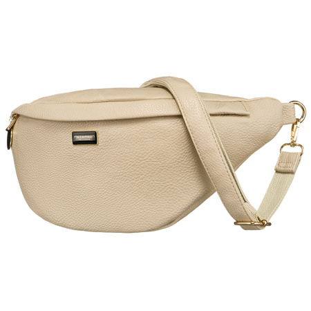 Beige Damen Gürteltasche aus Öko-Leder für Hüfte oder Schulter – Peterson