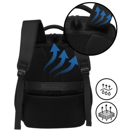 Schwarzer Reiserucksack mit verstellbaren Trägern – Peterson