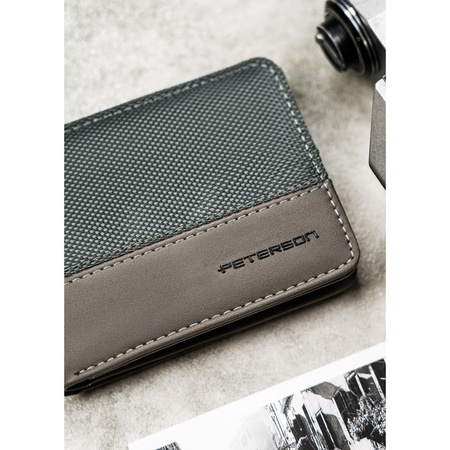 Graue Herren Geldbörse ohne äußeren Verschluss mit RFID-Schutz – Peterson