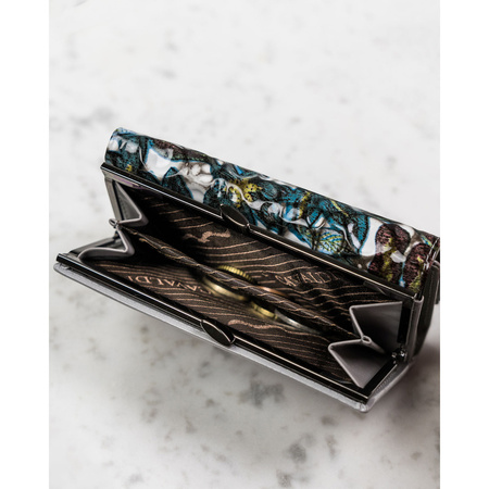 Damen Geldbörse mit Blumenmuster mit Bügelverschluss und Druckknopf – 4U Cavaldi