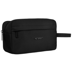 Schwarze Herren Reisekosmetiktasche aus Polyester mit Reißverschluss – Peterson