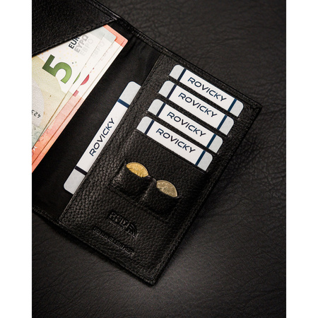 Reisepass- und Kartenetui schwarz aus Leder ohne Verschluss – 4U Cavaldi