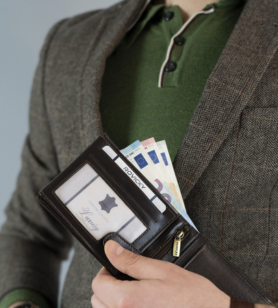 Klassische Herren Geldbörse aus Echtleder – Rovicky