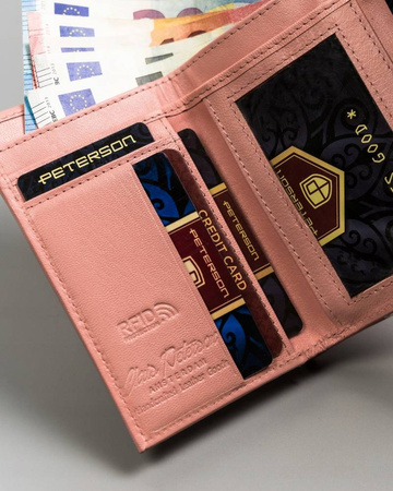 Kleine Damen Geldbörse aus Leder mit RFID Schutz – Peterson