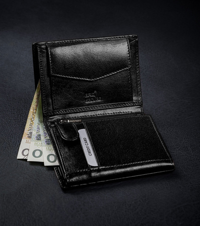 Klassische Herren Geldbörse aus glattem Echtleder – Rovicky