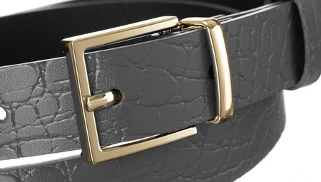 Damen Gürtel aus Leder mit goldener Schnalle und Animal-Print – Rovicky