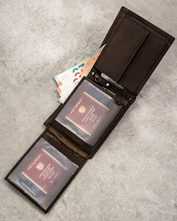 Geschenkset: Große Herren Geldbörse aus Leder und Schlüsselanhänger – Peterson