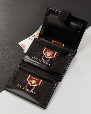 Große Herren Geldbörse mit Druckknopf aus echtem Leder – Peterson