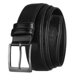 Schwarzer Herren-Gürtel aus Öko-Leder mit traditioneller Schnalle - Peterson