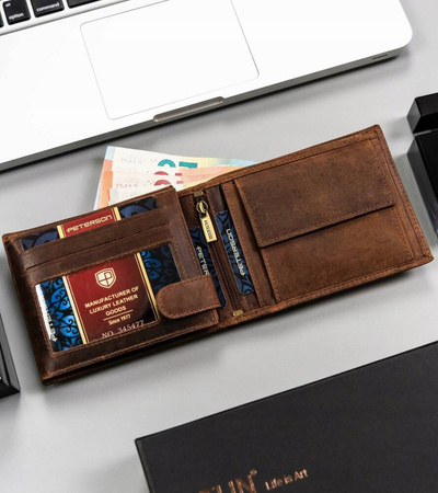 Herren Geldbörse aus Leder mit Zierprägung – Peterson