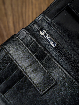 Große Herren Geldbörse aus Echtleder mit Druckknopf – Rovicky