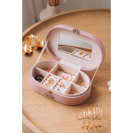 Lachsfarbene Schmuckschatulle mit Schnappverschluss – Peterson