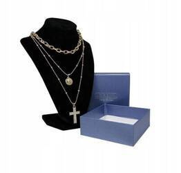 Vergoldete Halskette mit Münze und Kreuz – Lorenti