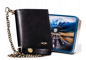 Herren Geldbörse aus Leder mit Kette – Peterson