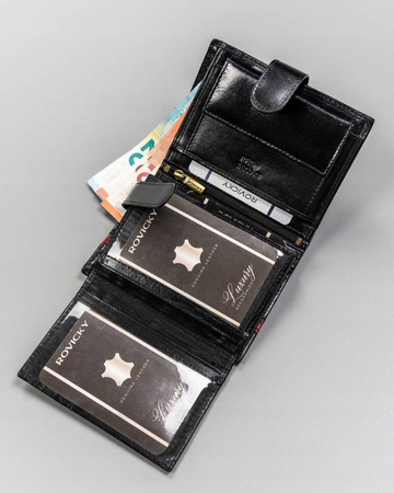 Große Herren Geldbörse aus Leder mit RFID-System – Rovicky