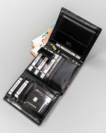 Große Herren Geldbörse aus Leder ohne Verschluss – Rovicky