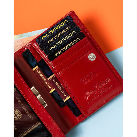 Damen Geldbörse für Karten und Münzen aus Leder – Peterson
