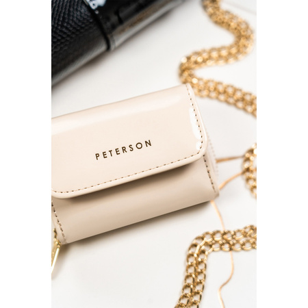 Kleine RFID Damen Geldbörse aus Lackleder mit goldenen Details – Peterson