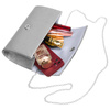 Silberne Damen Clutch aus Synthetik mit eleganter Kette – Rovicky