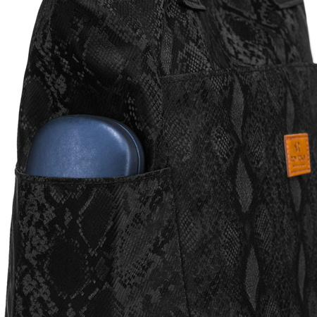 Schwarzer Damen-Shopper aus Polyester, aufgehängt an bequemen Griffen – Rovicky