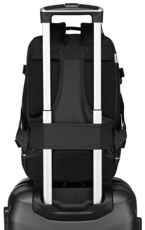 Reiserucksack in Schwarz mit praktischem Trolleygurt – Peterson